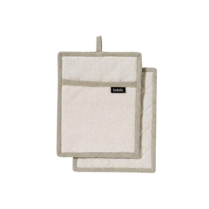 Ladelle Eco Recycled Natural Set of 2 Pot Holders 19 x 24 cm