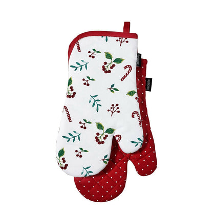 Ladelle Joyful Red Set of 2 Oven Mitts 18 x 33 cm