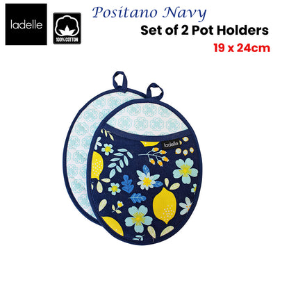 Ladelle Positano Navy Set of 2 Pot Holders 19 x 24 cm