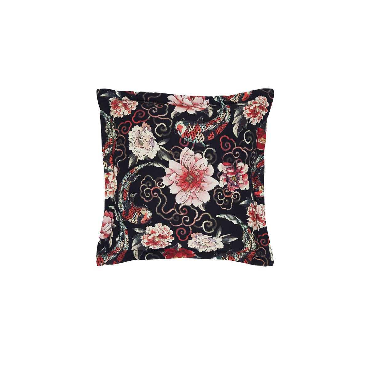 Logan and Mason Shanghai Nights Black Square Filled Cushion 45 x 45cm