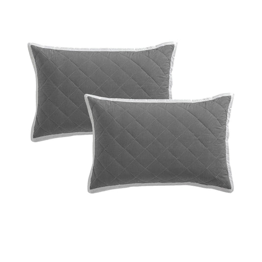 Logan and Mason Pair of Essex Charcoal Standard Pillowcases 48 x 73 + 20cm