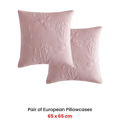 Platinum Collection Pair of Flourish Rose European Pillowcases 65 x 65cm