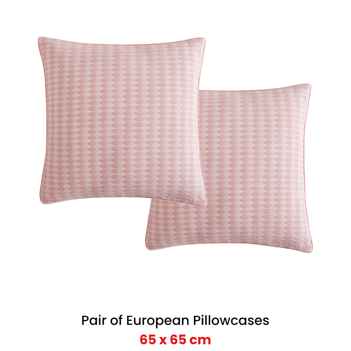 Platinum Collection Pair of Frankie Blush European Pillowcases 65 x 65cm