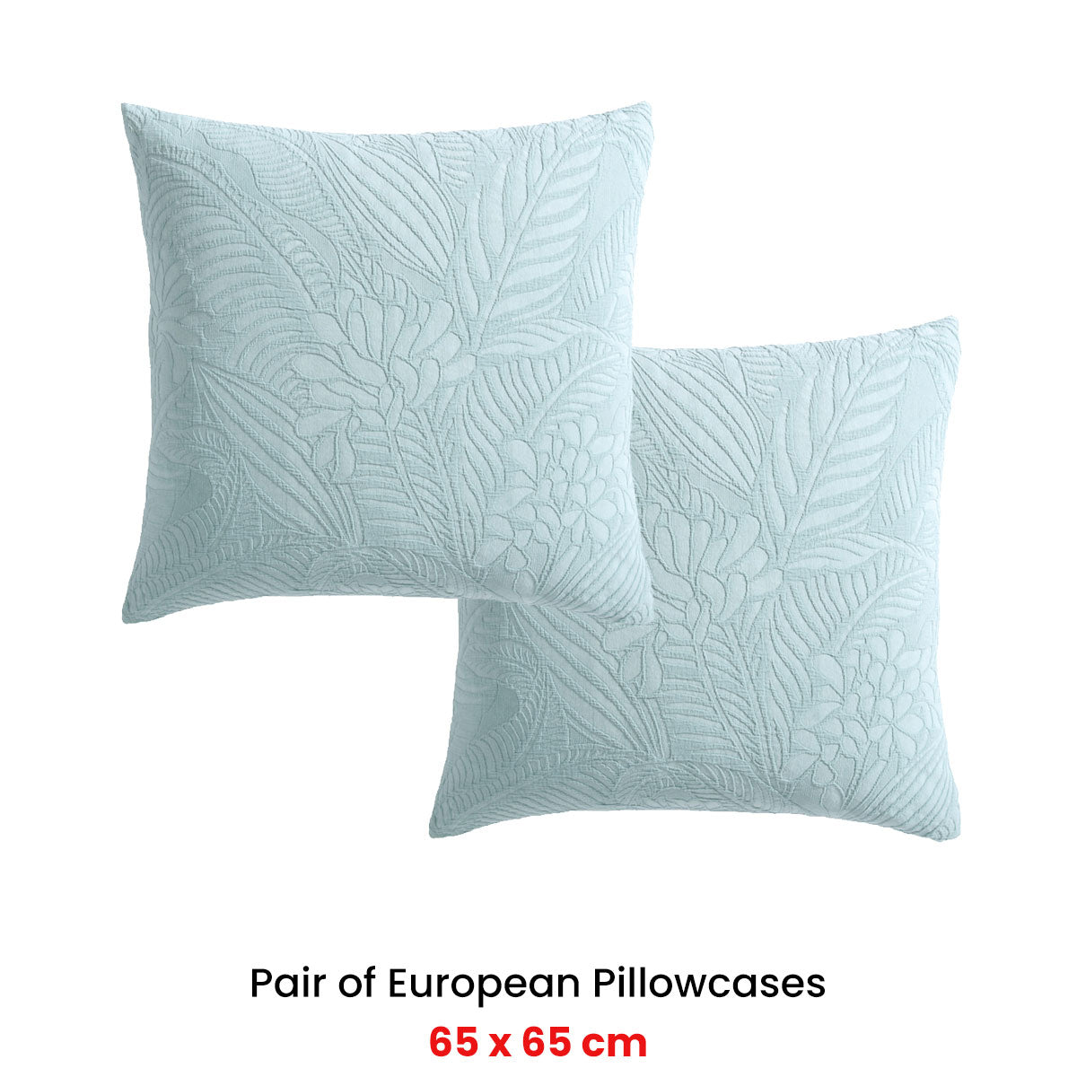 Platinum Collection Pair of Kaia Sage European Pillowcases 65 x 65cm