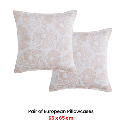 Platinum Collection Pair of Poppi Rose European Pillowcases 65 x 65cm