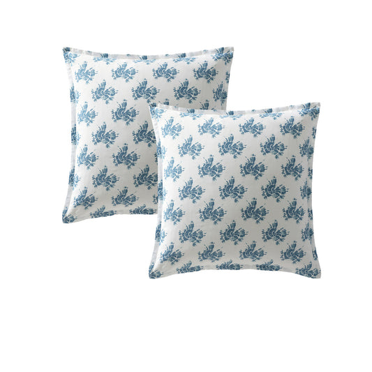 Logan and Mason Pair of Woolamai Blue European Pillowcases 65 x 65cm