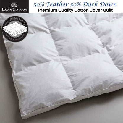 Logan and Mason 50% Feather 50% Duck Down Premium Quality Quilt Queen