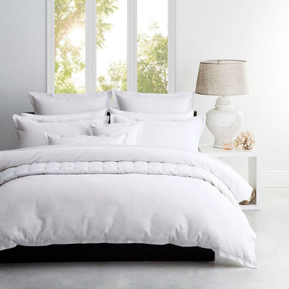 Platinum Collection Ascot White Waffle Quilt Cover Set Super King