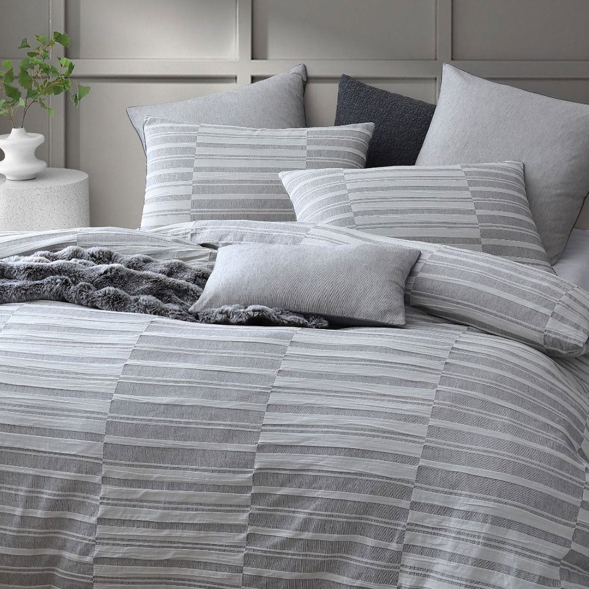 Platinum Collection Balmoral Ash 100% Cotton Quilt Cover Set King