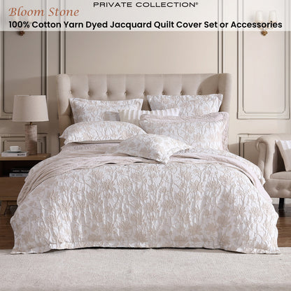 Private Collection Bloom Stone Quilt Cover Set Cotton Yarn Dyed Jacquard King