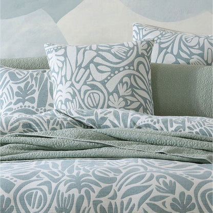 Platinum Collection Haven Surf Polyester Cotton Jacquard Quilt Cover Set King