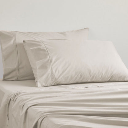 Logan and Mason 250TC 50% Polyester 50% Cotton Percale Sheet Set Linen 50cm Wall Split King