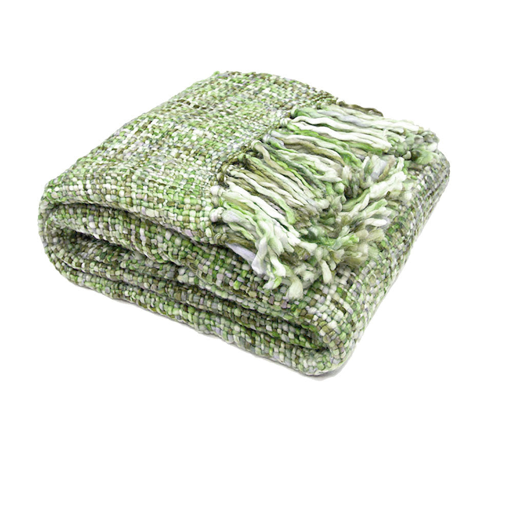 Rans Oslo Knitted Weave Throw 127x152cm - Green Grass