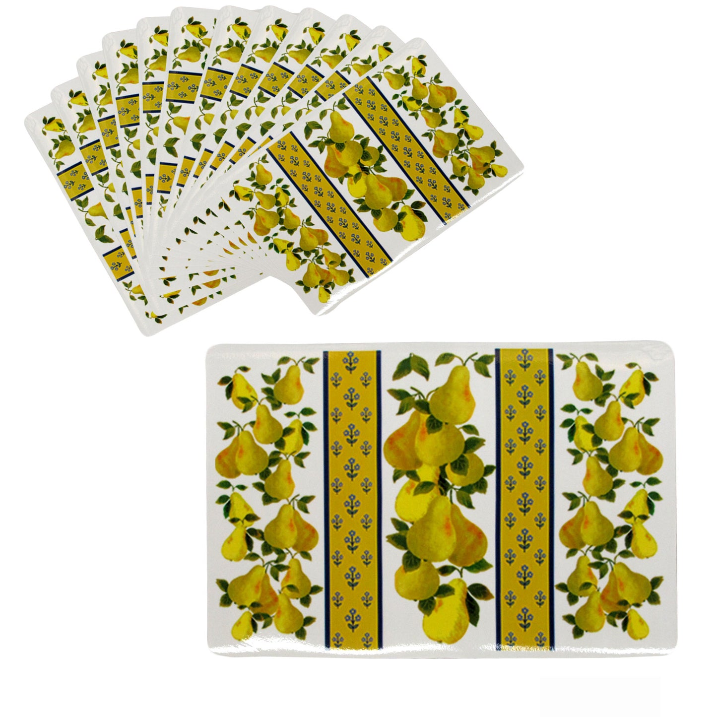 Set of 12 PVC Easy Care Placemats - Pears