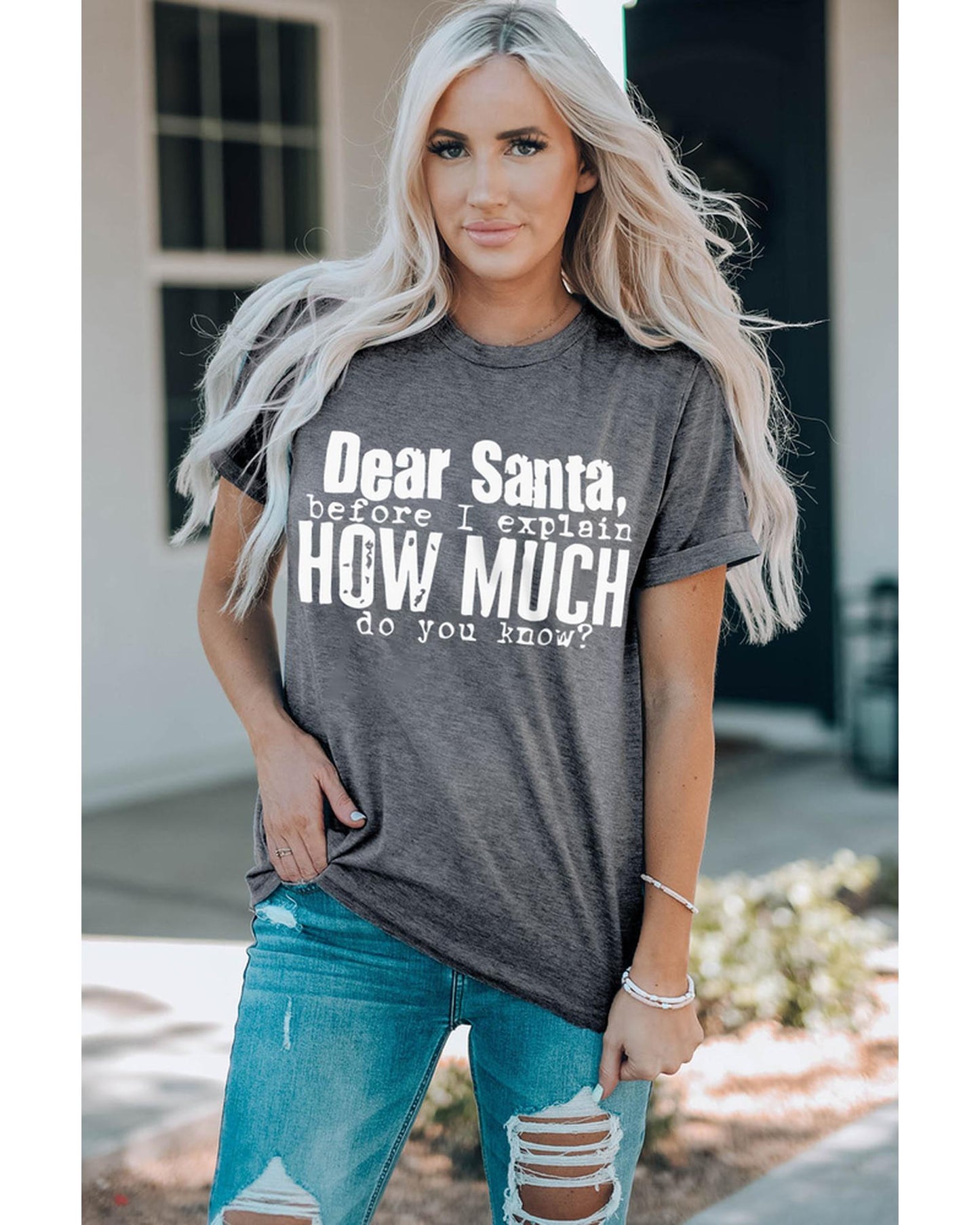 Azura Exchange Christmas Funny Saying Print T-Shirt - L