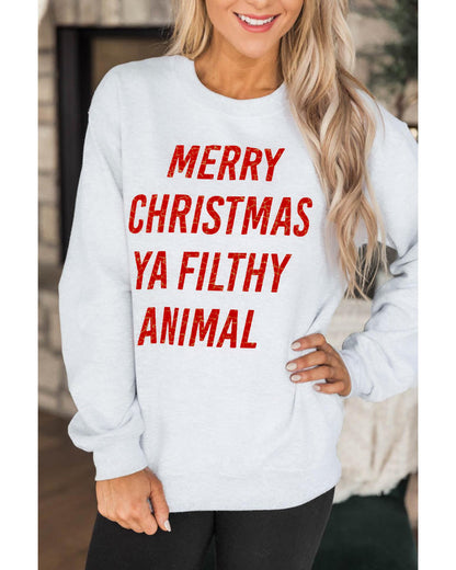 Azura Exchange Graphic Sweatshirt - Merry Christmas Ya Filthy Animal - L