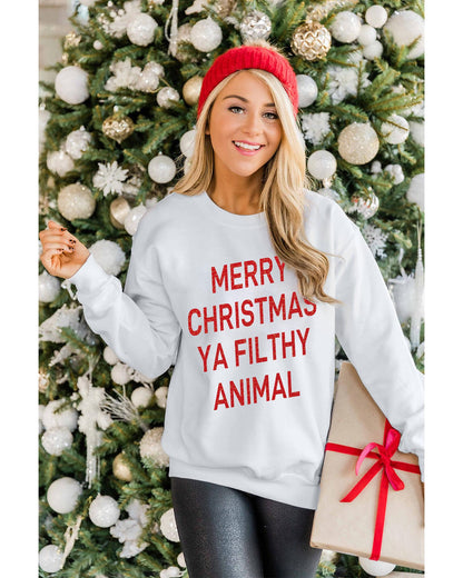 Azura Exchange Graphic Sweatshirt - Merry Christmas Ya Filthy Animal - XL