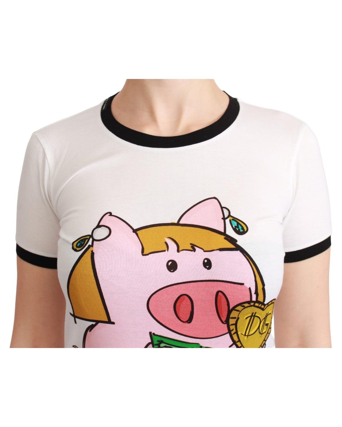 Dolce & Gabbana Year of the Pig Crewneck T-shirt 46 IT Women