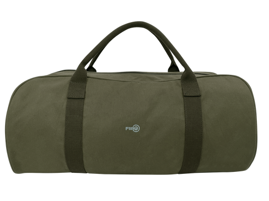 FIB Barrell Duffle Bag Travel Cotton Canvas Sports Luggage - Green