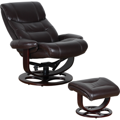 Julio Faux Leather Premium Reclining Lounge Arm Chair w/ Ottoman Swivel Sofa