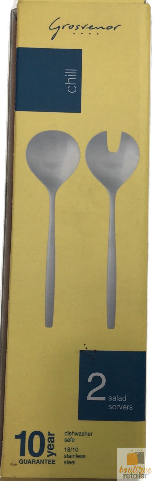 GROSVENOR Chill 2 Salad Servers 18/10 Stainless Steel Spoon Fork CHILL2SS