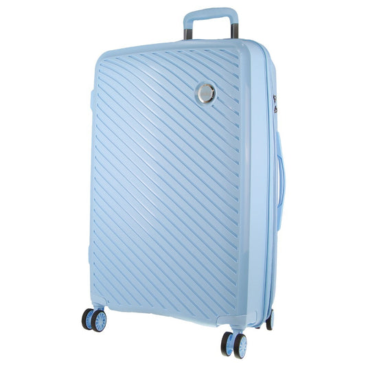 Pierre Cardin Inspired Milleni Checked Luggage Bag Travel Carry On Suitcase 75cm (124L) - Blue