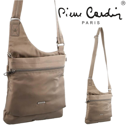 Pierre Cardin RFID Cross Body Bag Travel Anti-Theft Slash Proof Sling - Taupe