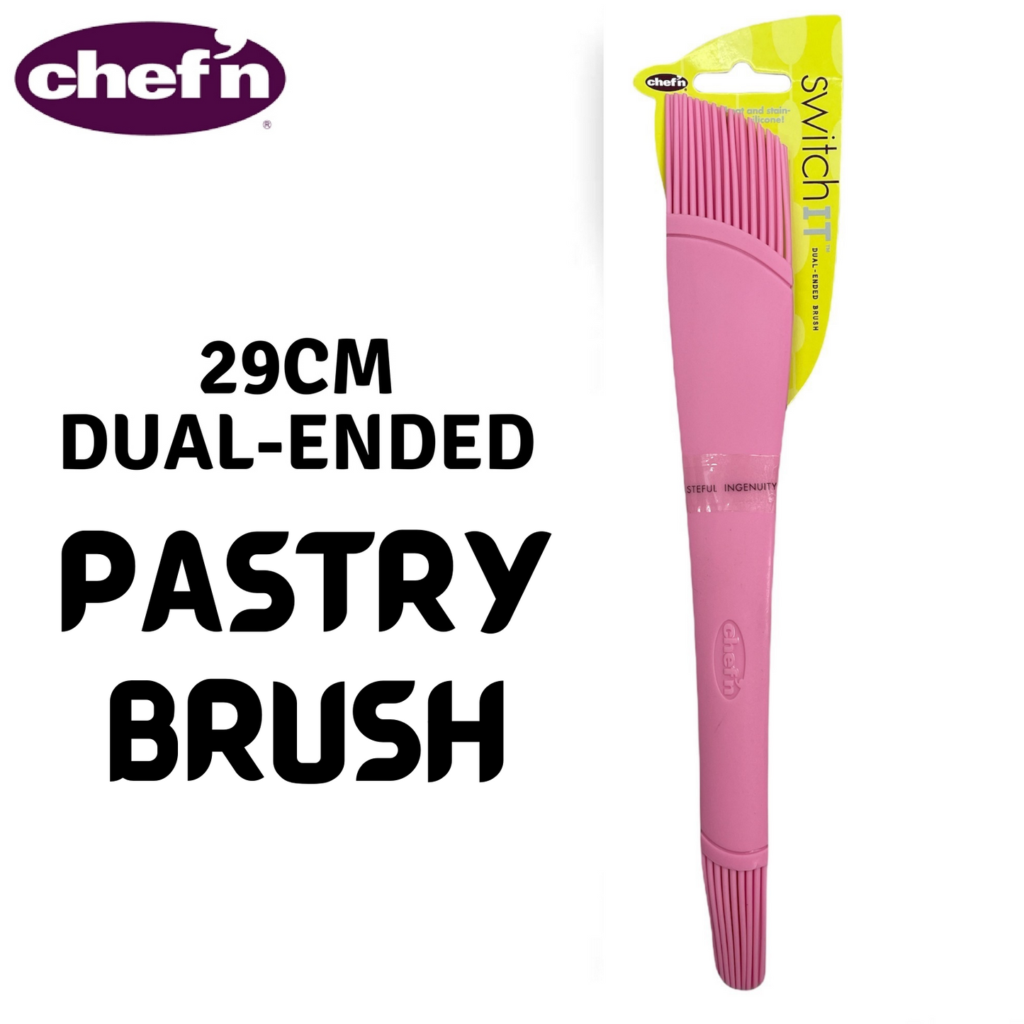 Chef'n Silicone Pastry Brush Butter Dual Ended Kitchen Bakeware - Pink