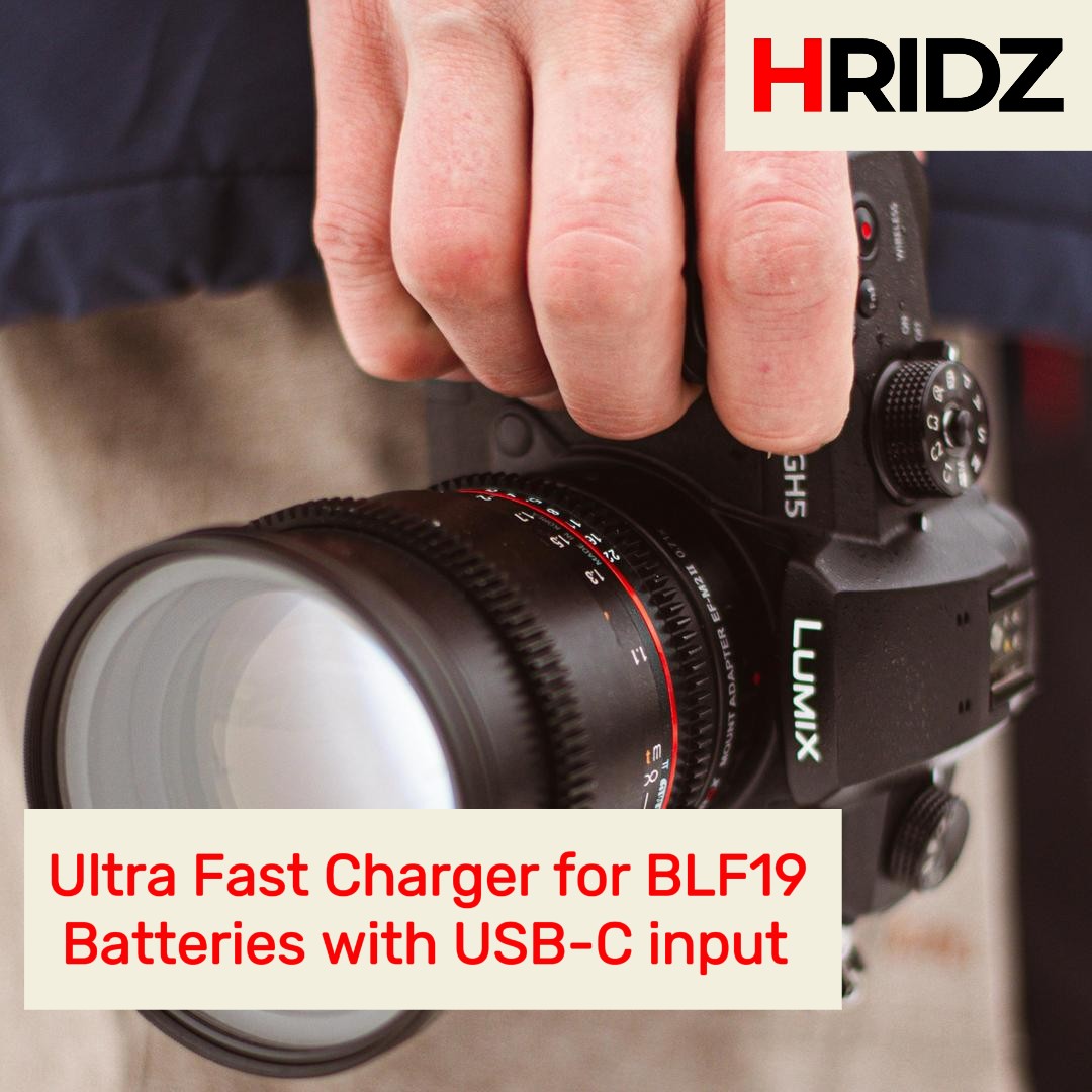 Hridz DMW-BLF19 Dual Charger For Panasonic GH3 & GH4 camera batteries