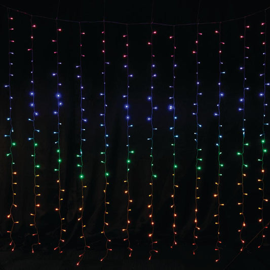 LED Curtain Lights Rainbow Color available in 2 sizes - 3.6 meter