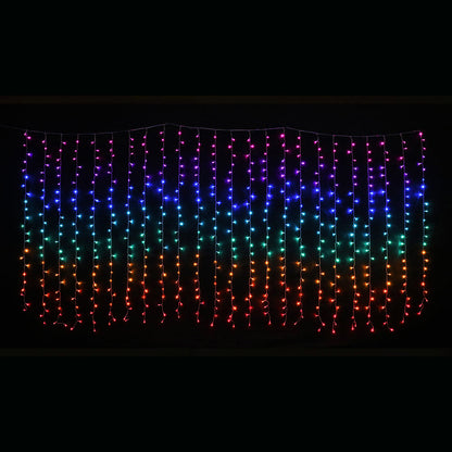 LED Curtain Lights Rainbow Color available in 2 sizes - 3.6 meter