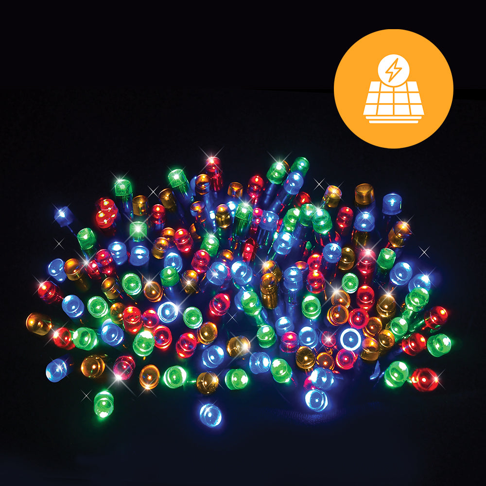 Solar Fairy Lights 500 LEDs available in 4 Colors - RWG (Red White Green Mixed)