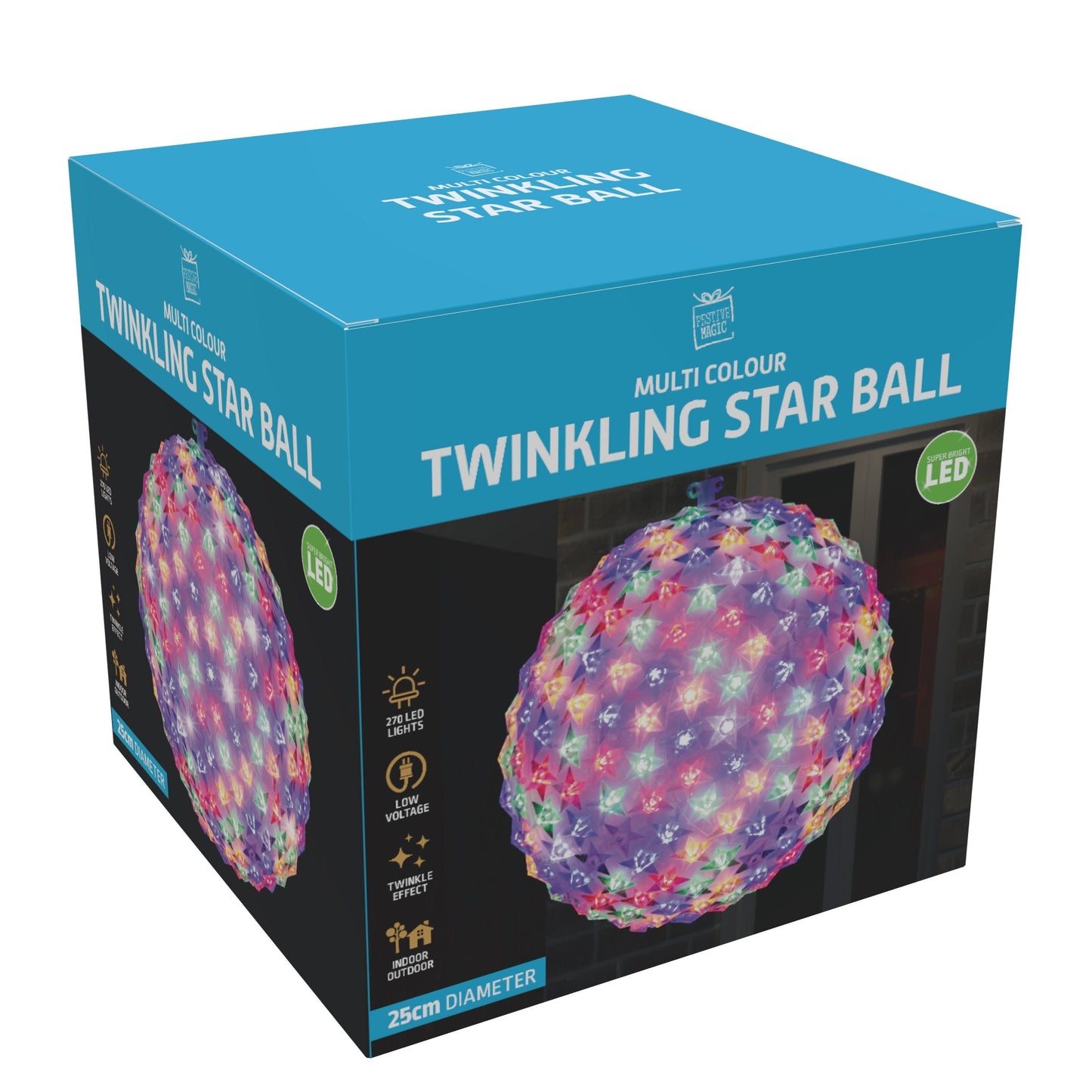 LED Star Ball 25cm Twinkle Multi-Color