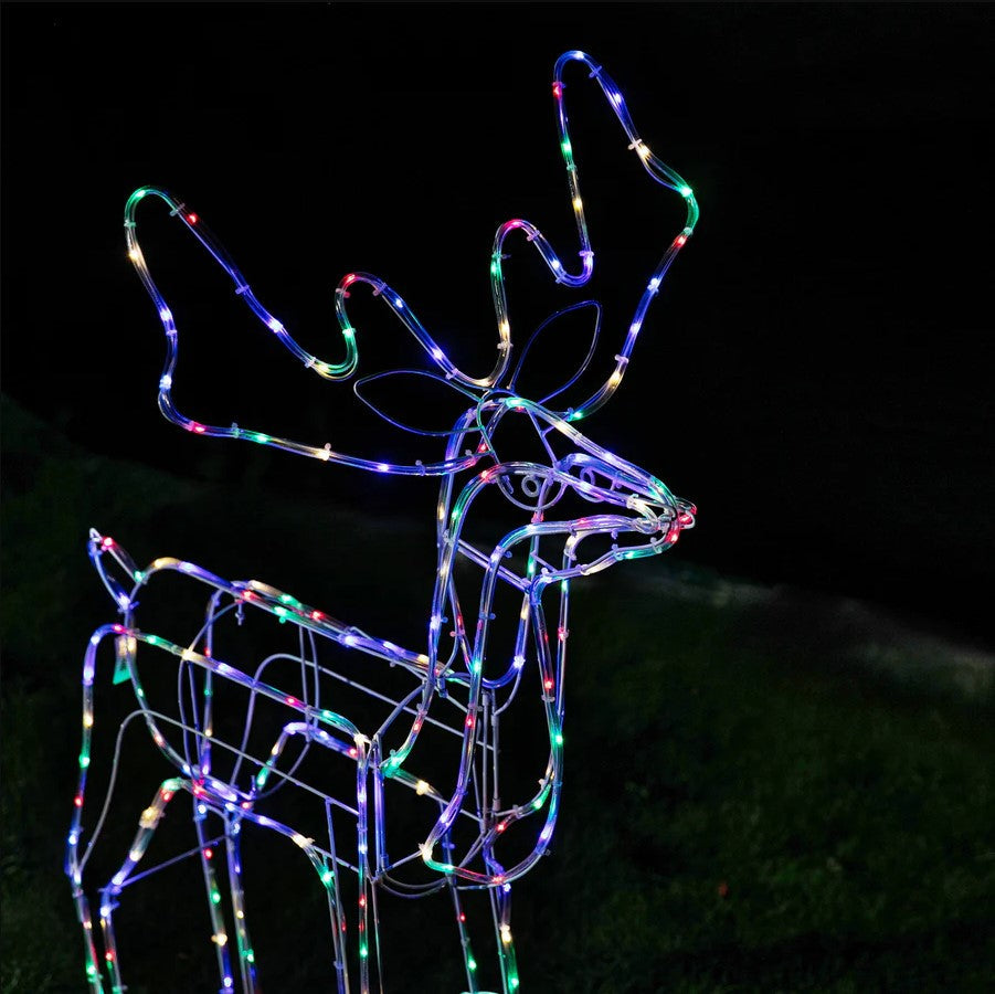 LED Twinkling Standing Reindeer – 110cm available in 2 Colors - Multicolor