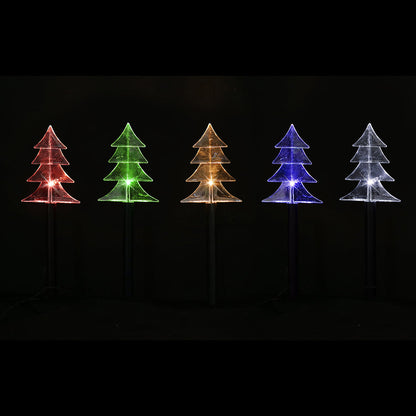 Solar Tree Shape Path Lights – 5 Pack, 38cm available in 2 Colors - Warm White