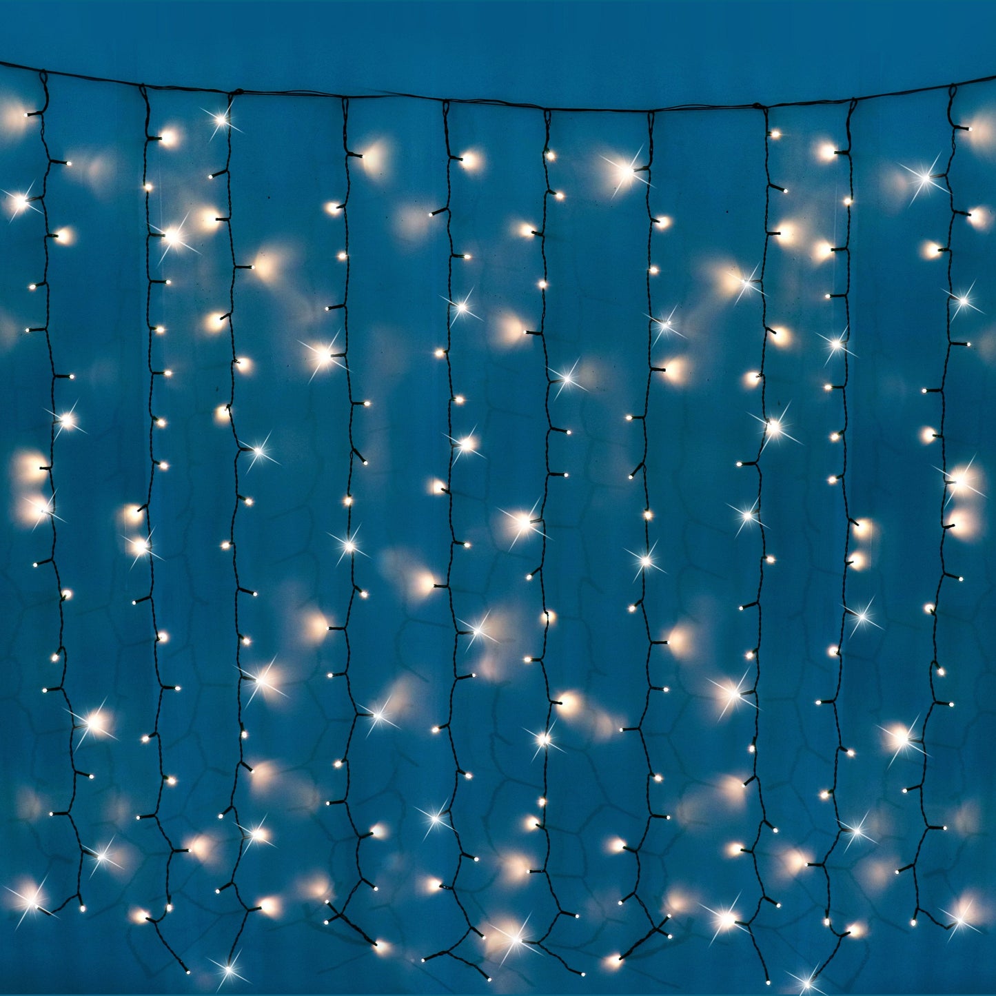 Battery Operated 200 LED Curtain Light – 140 x 140cm, available in 3 Colors - Multicolor