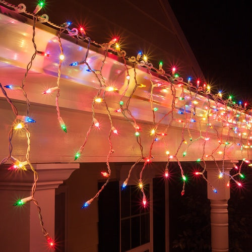 Battery Operated 200 LED Icicle Lights – Available in 2 Colors - Multicolor