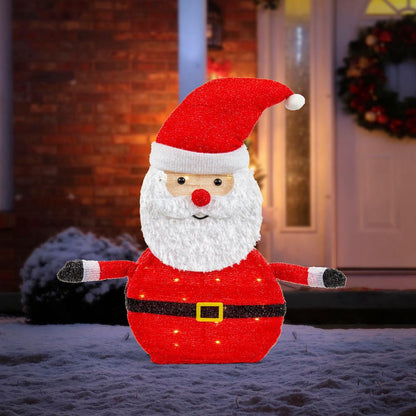 LED Collapsible Tinsel Santa 70cm Twinkling