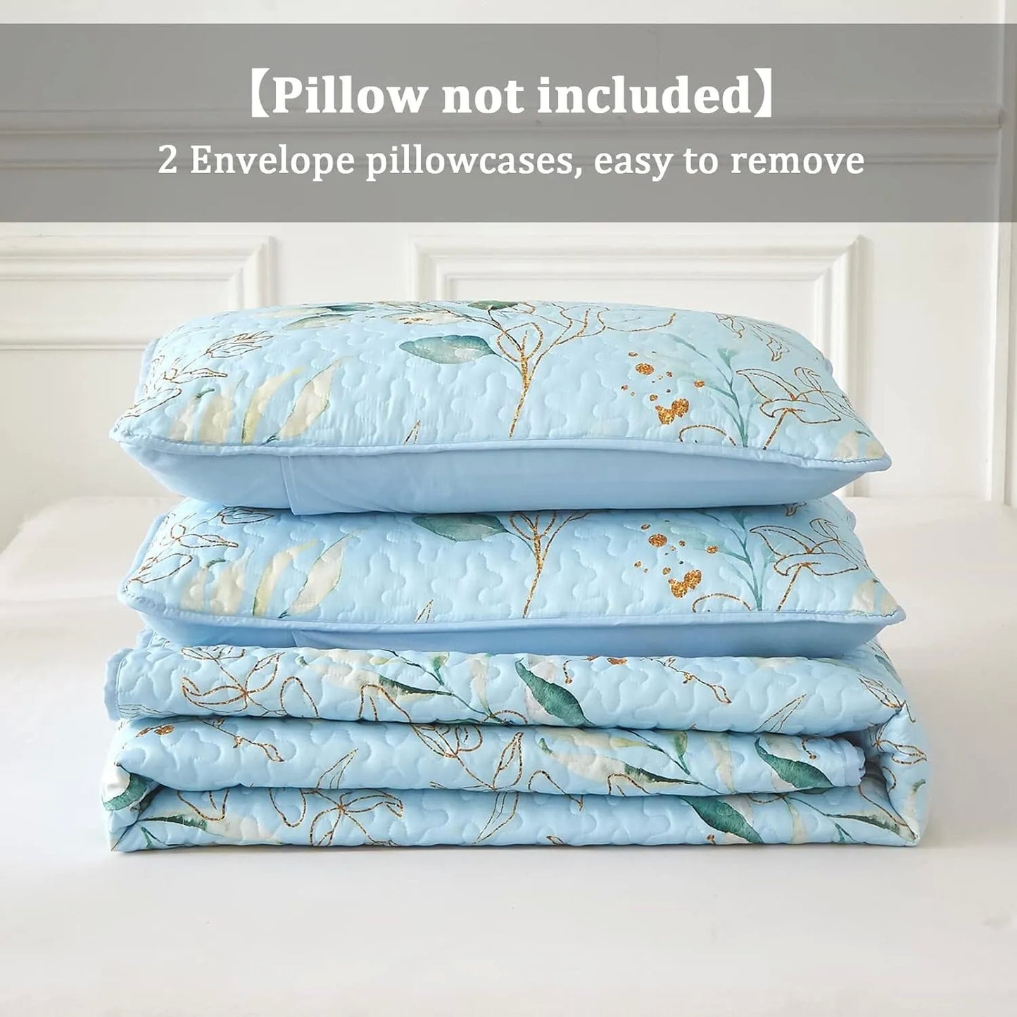 Heavenly Quilted coverlet and pillowcovers set: Cozy and Warm - Queen size