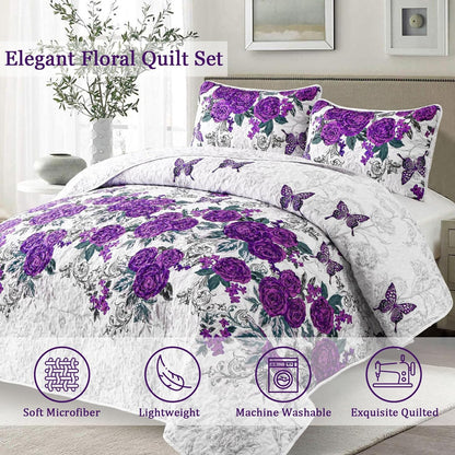 Eclectic Quilted coverlet and pillowcovers set: Add Unique Flair - Queen size