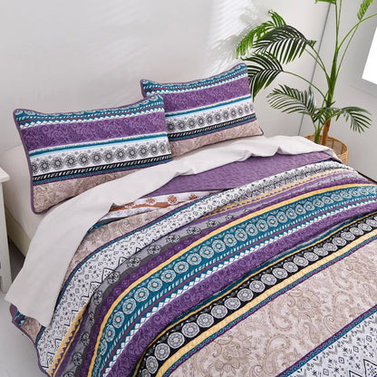 Hygge Quilted bedspread and pillowcovers set: Embrace Cozy Living - Queen size