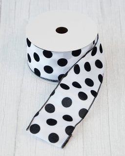 Ribbon Roll Spot White/Black 9M