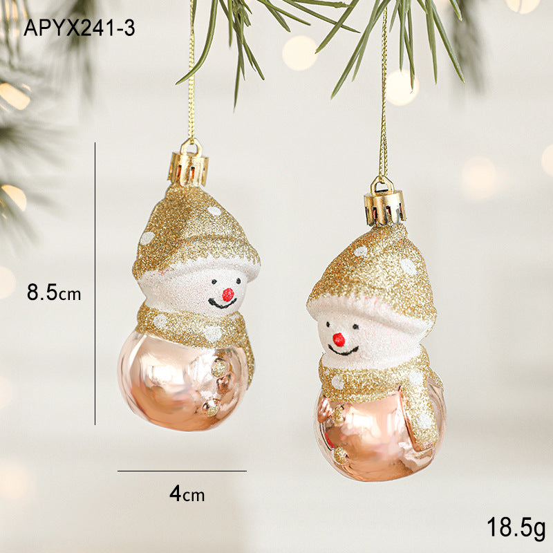 Set of 10 Christmas Ornaments -Gold & Rose Gold Holiday Tree Decorations