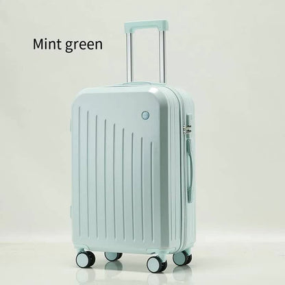 Smart Carry-On Luggage with Cup Holder & USB Charging Port - Mint green Color Spinner Suitcase for Travel Convenience  20 inch