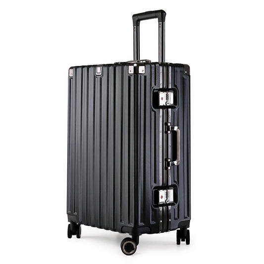 Aluminum Alloy Hard-Shell Suitcase with TSA Lock -22" Spinner Luggage in Black