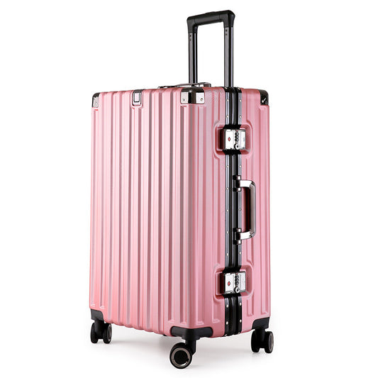 Aluminum Alloy Hard-Shell Suitcase with TSA Lock -22" Spinner Luggage in Pink