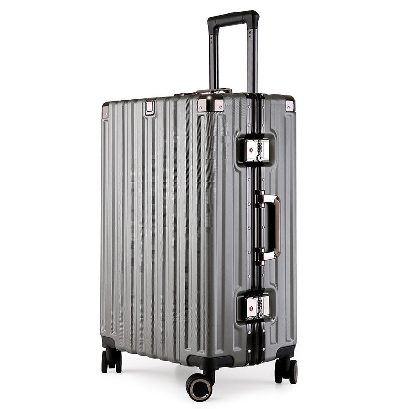 Aluminum Alloy Hard-Shell Suitcase with TSA Lock -22" Spinner Luggage in Grey