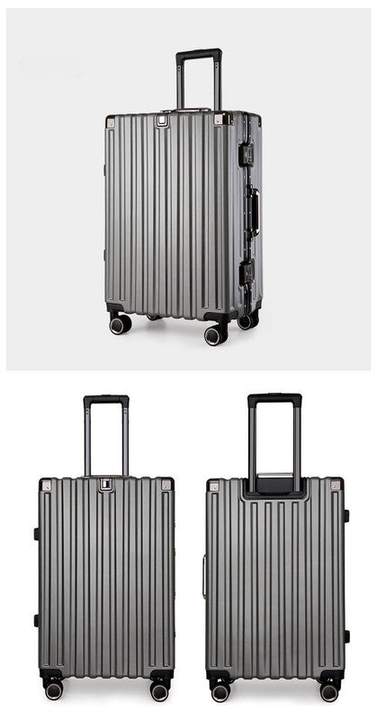 Aluminum Alloy Hard-Shell Suitcase with TSA Lock -22" Spinner Luggage in Grey