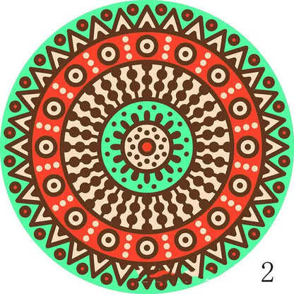 Set of 6 Mandala Ceramic Drink Coasters - Absorbent, Non-Slip Coasters for Coffee Table and Home Decor 10.4cm