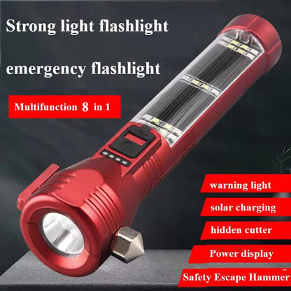 Multi-Functional Safety Flashlight- Rechargeable Waterproof Emergency Torch with USB Charging, High-Lumen for Outdoor and Survival Use (Black)